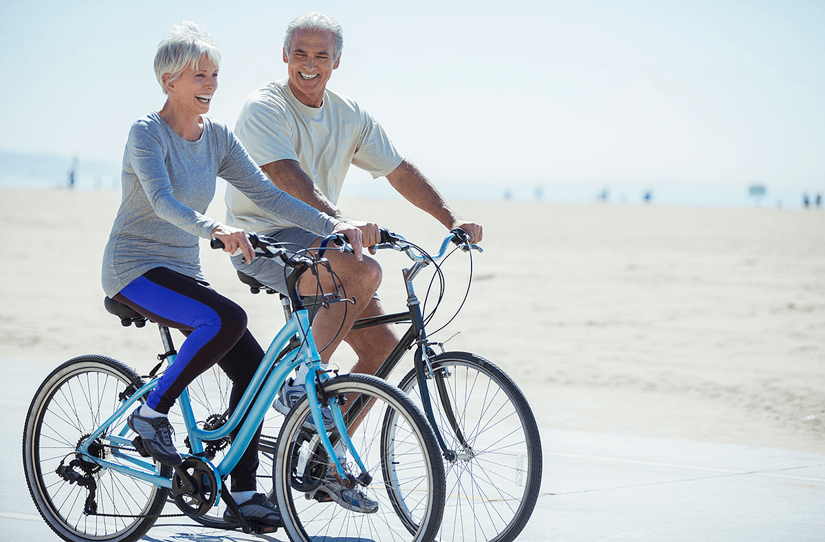 Senior Couple Biking